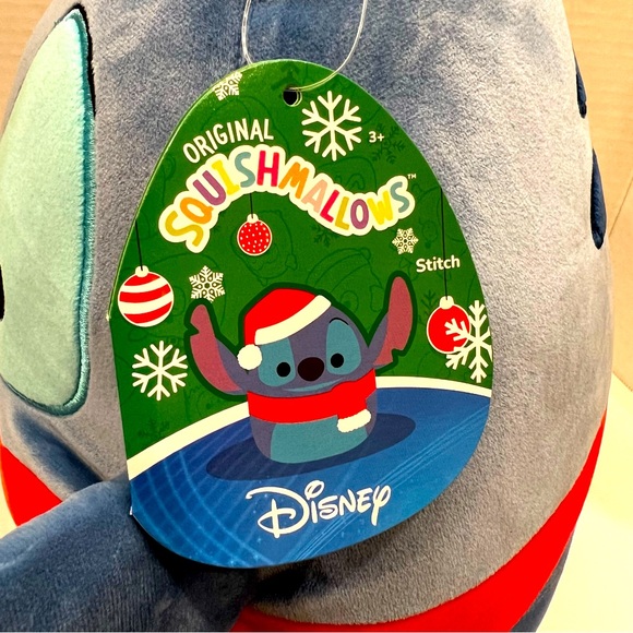 Squishmallows Disney Holiday Christmas Stitch Wearing Santa Hat - Picture 7 of 7